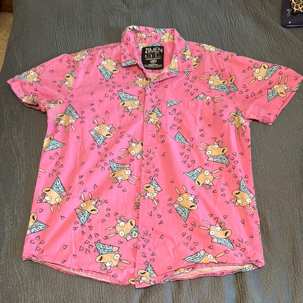Pink Graphic Short Sleeve Shirt